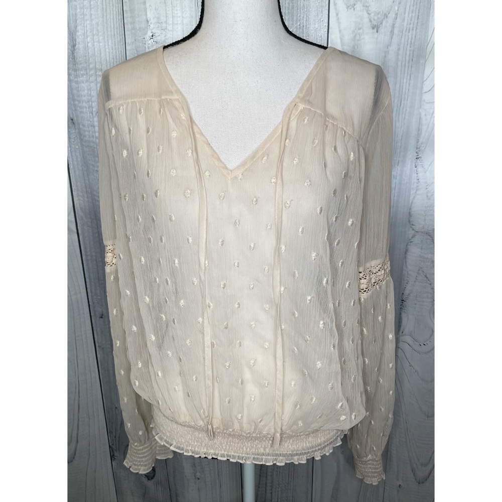 Free People Sheer Swiss Dot Blouse